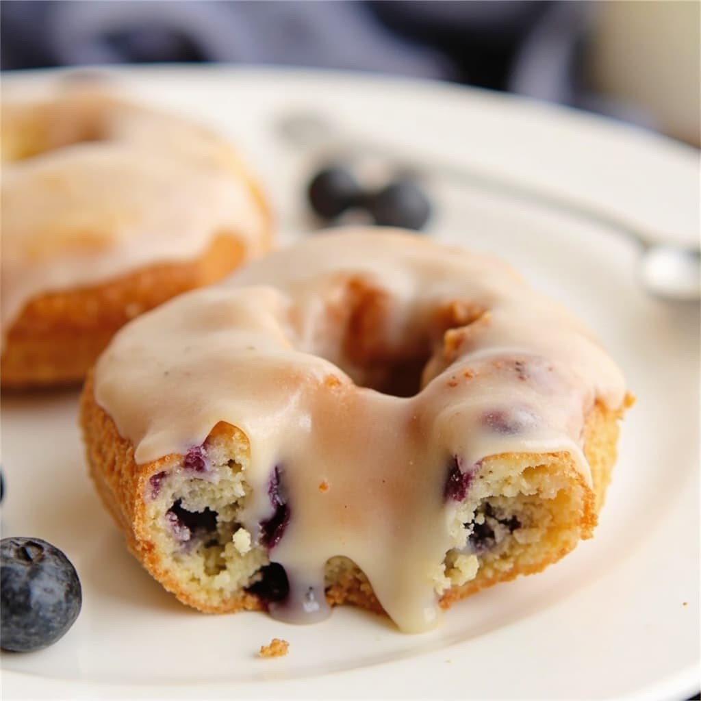 Easy Blueberry Cake Donut Recipe (Baked & Glazed)